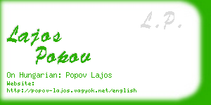 lajos popov business card